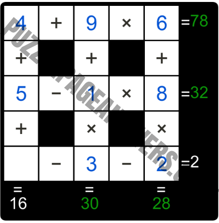Puzzle Page Cross Sum December 24 2018 Answers PuzzlePageAnswers com